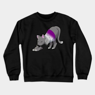 Asexual cat stretching Crewneck Sweatshirt